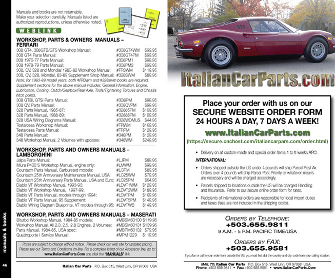 italian car parts catalog pages 46-47