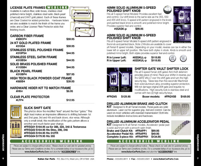 italian car parts catalog page 6-7